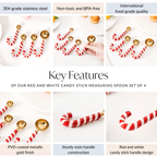 Candy Cane Measuring Spoon Set Of 4 Red White