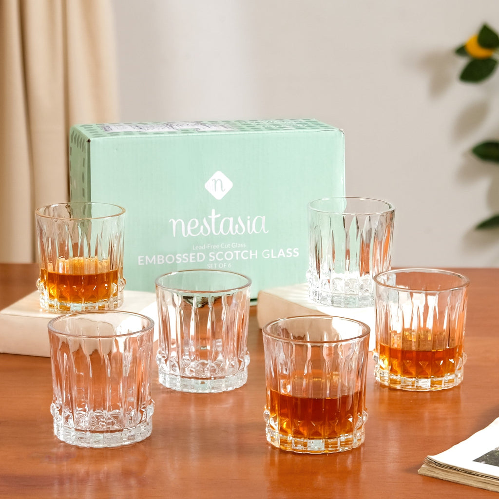 Ribbed Jewel Premium Rocks Glass Set Of 6 230ml