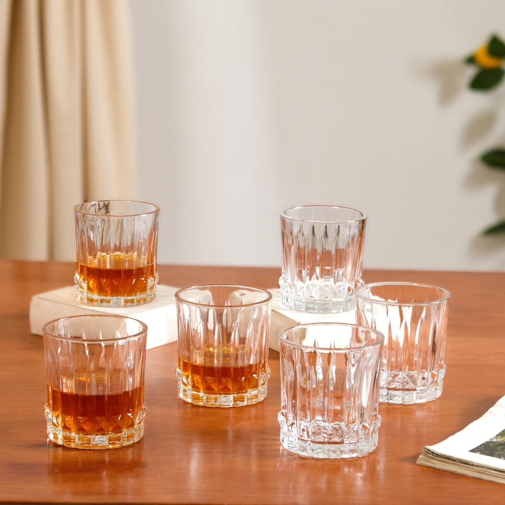 Ribbed Jewel Premium Rocks Glass Set Of 6 230ml