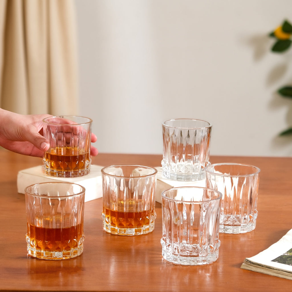 Ribbed Jewel Premium Rocks Glass Set Of 6 230ml
