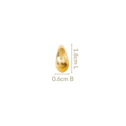 Rippled Waterdrop Gold Statement Earrings