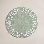 Alphabets Round Cotton Anti Slip Kids Floor Mat 74x72cm