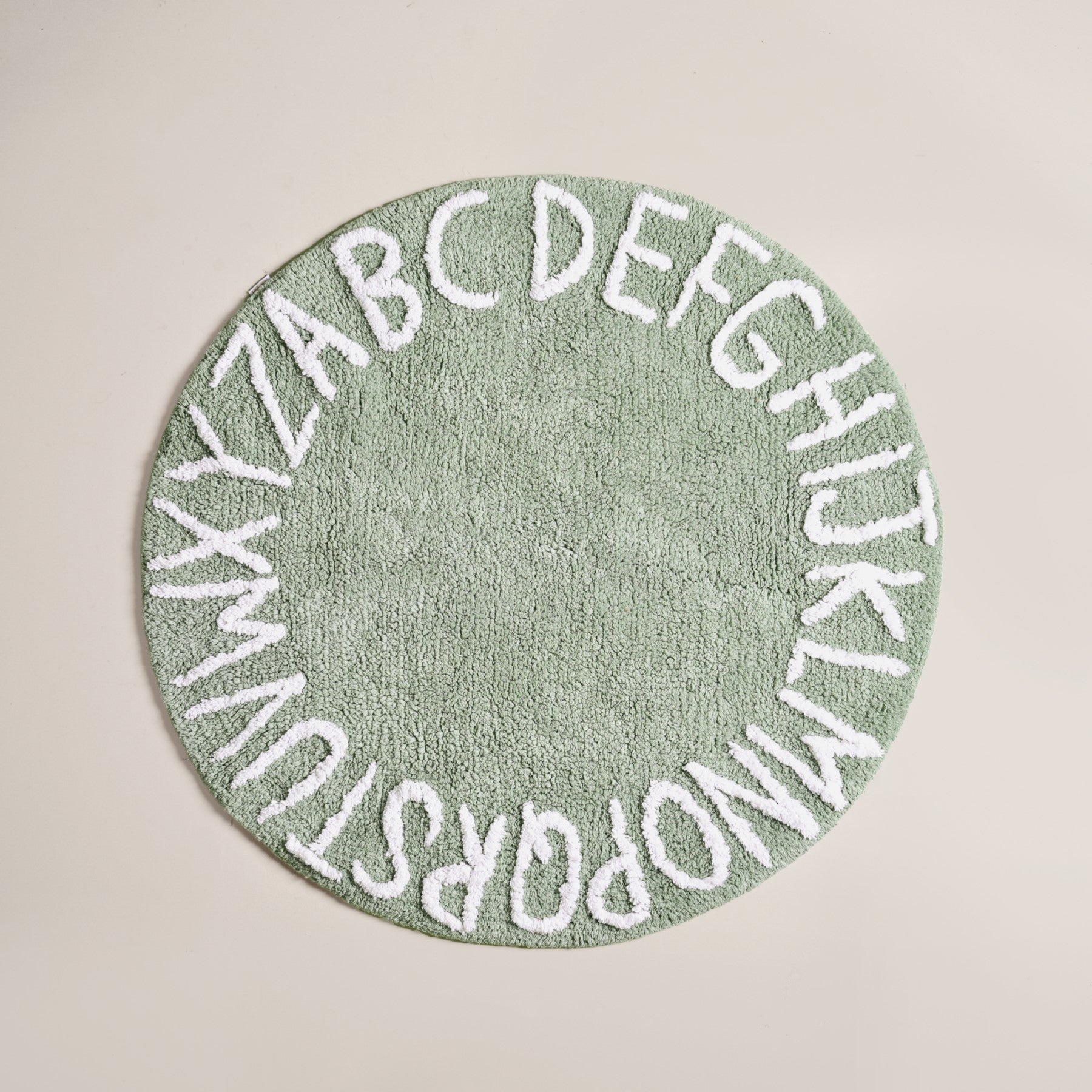 Alphabets Round Cotton Anti Slip Kids Floor Mat 74x72cm