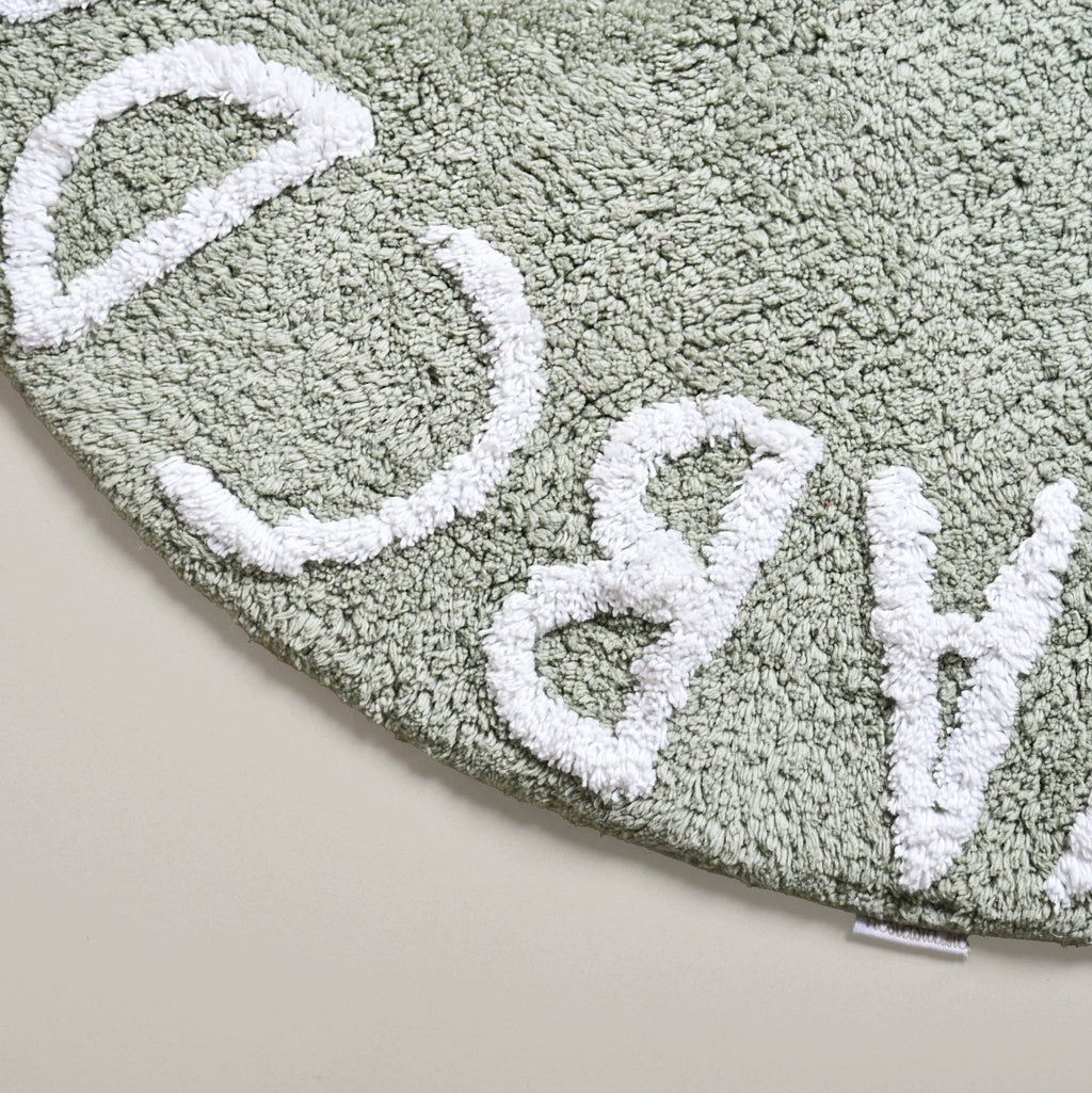 Alphabets Round Cotton Anti Slip Kids Floor Mat 74x72cm