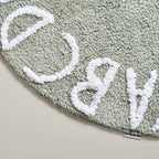 Alphabets Round Cotton Anti Slip Kids Floor Mat 74x72cm