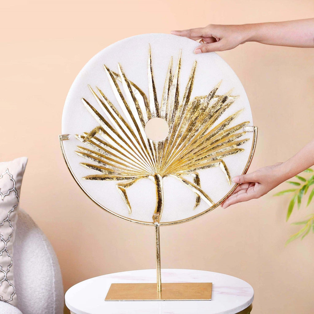 Disc Palm Leaf Luxe Table Decor