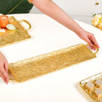 Decorative Royalcore Long Gold Tray
