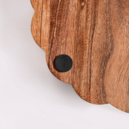 Rustic Scalloped Acacia Serving Platter 30cm
