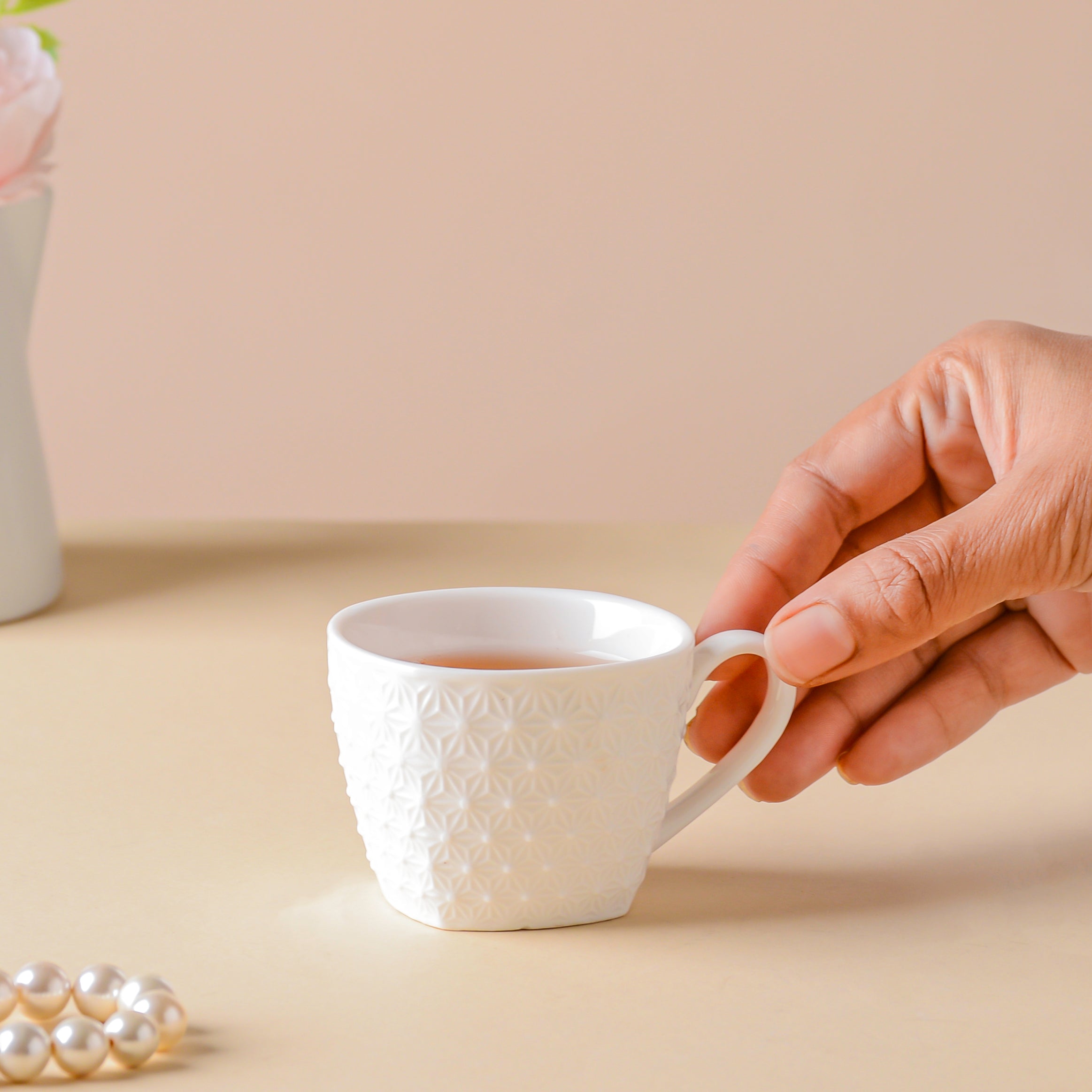 Riona Patterned Teacup White