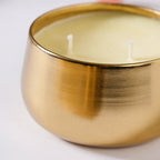 Floral Gold Double Wick Scented Candle Set Of 2