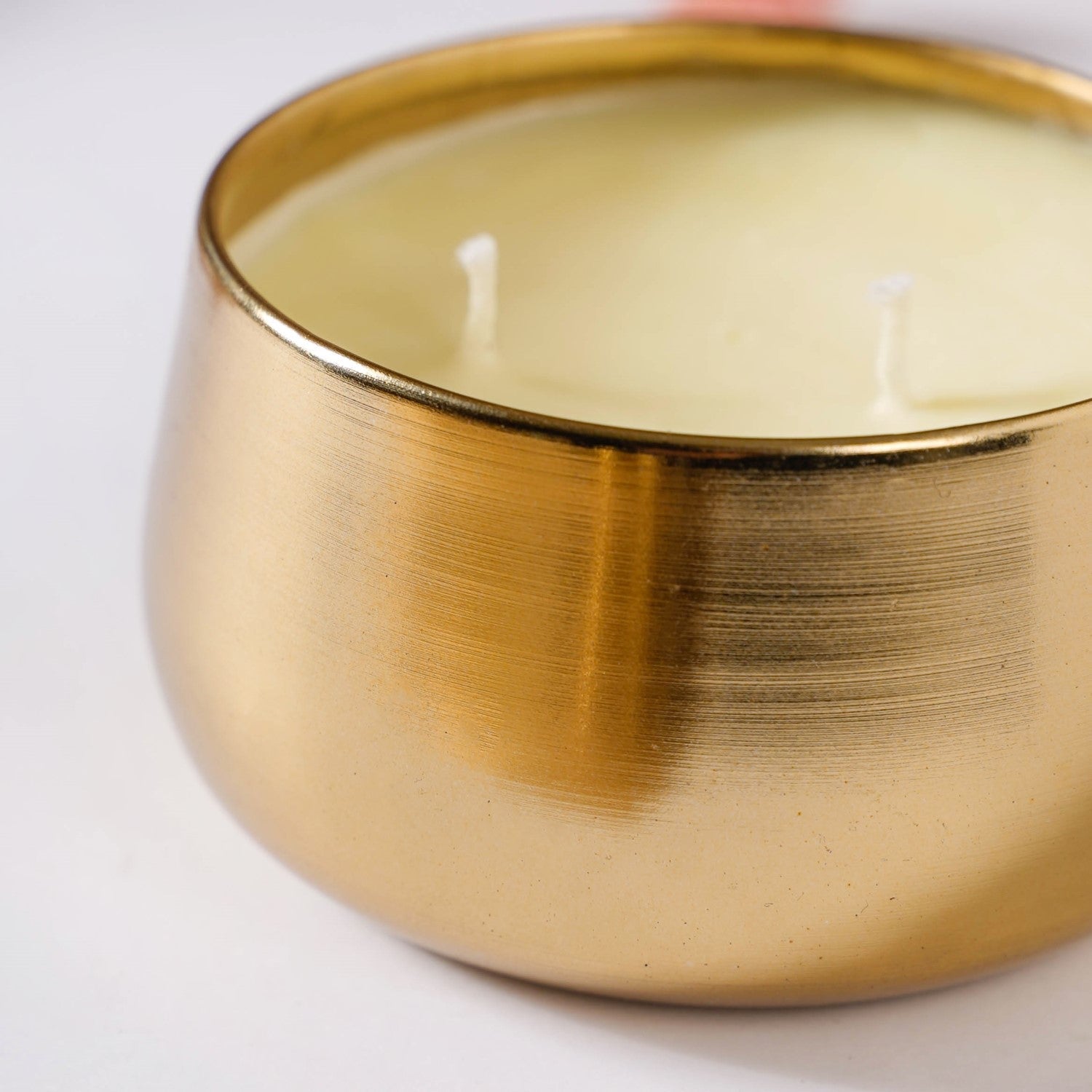 Floral Gold Double Wick Scented Candle Set Of 2
