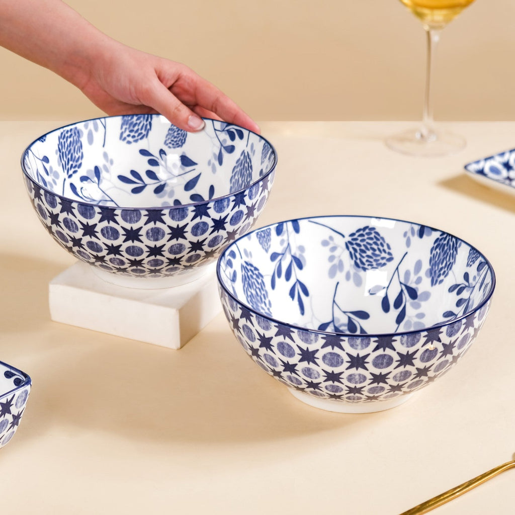 Blue Blossom Serving Bowl Set Of 2 1650ml