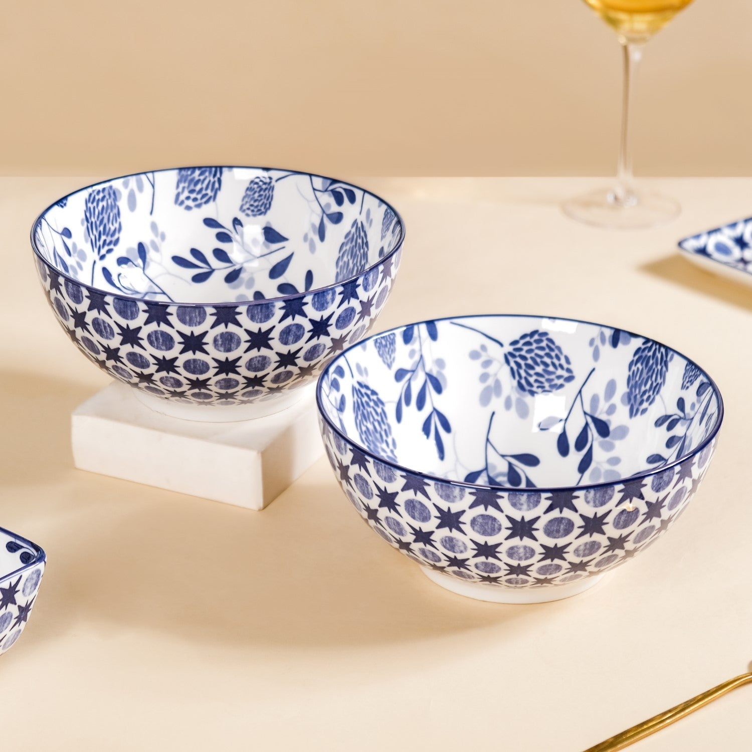 Blue Blossom Serving Bowl Set Of 2 1650ml
