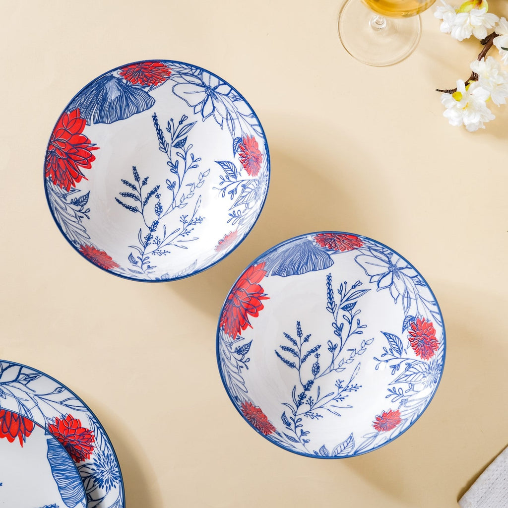 Ceramic Oriental Elegance Serving Bowl Set Of 2 1650ml