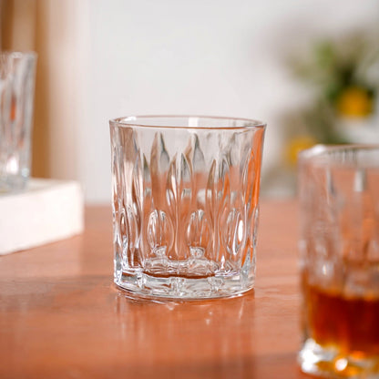 Large Set Of 6 Textured Luxe Whiskey Glass 310ml