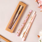 Pastel Gold Foil Candles Set Of 6 Multicolour