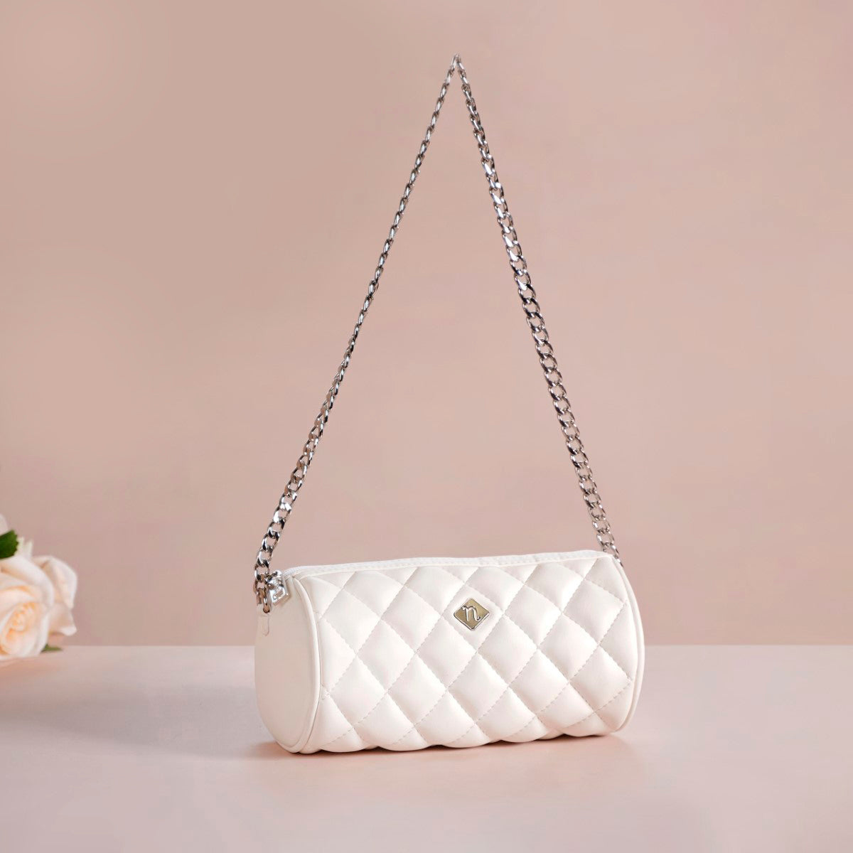 Mini Barrel Bag White