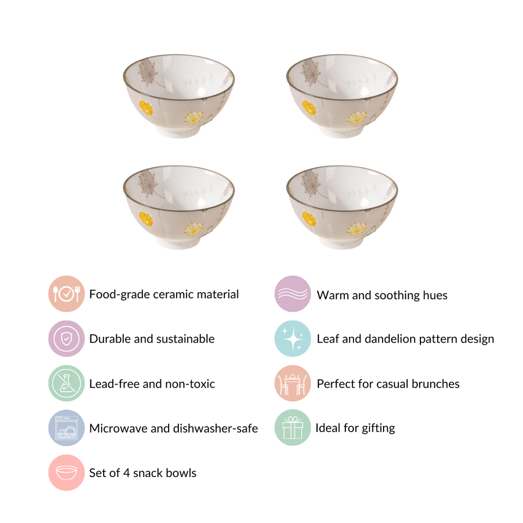 Dandelion Snack Bowls Set Of 4 300ml