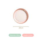 Azo Pink Ceramic Snack Plate Set Of 4 8 Inch