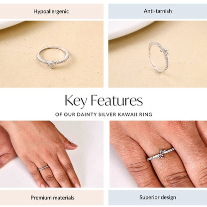 Dainty Silver Kawaii Ring
