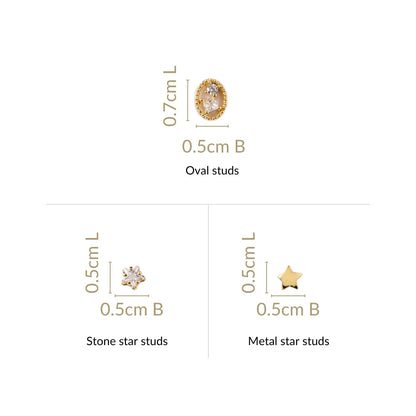 A Sky Full Of Stars Stud Earrings Set Of 3