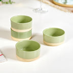 Earthy Sage Green Stoneware Small Bowls Set Of 4 150ml