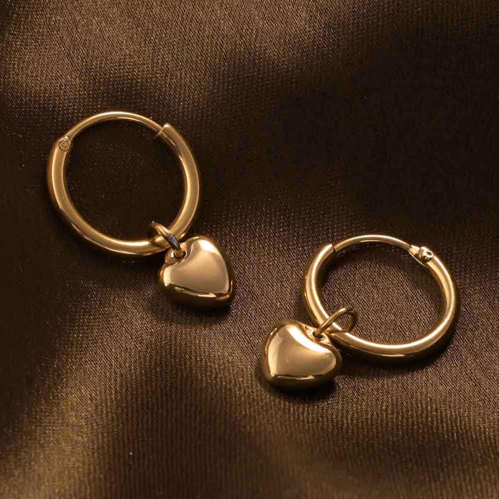 Small Heart Hoop Earrings