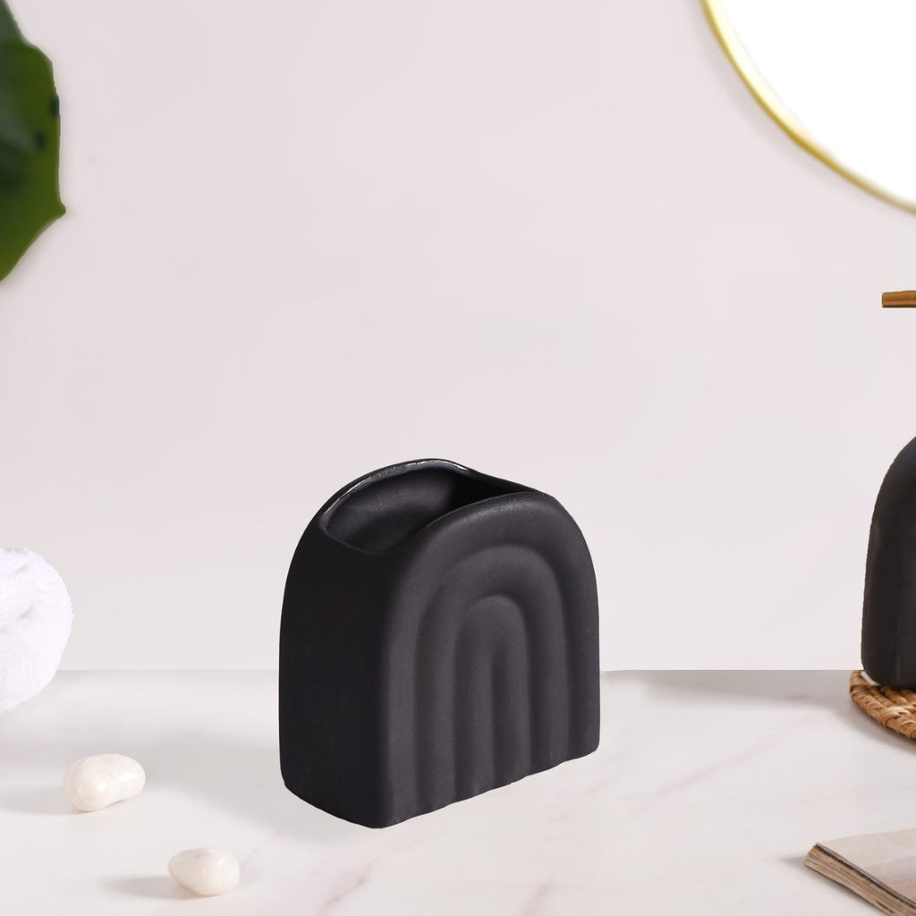 Chic Arches Ceramic Bath Set Of 2 Matte Black