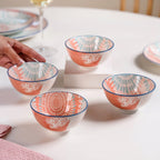 Pastel Print Ceramic Snack Bowls Set Of 4 300ml