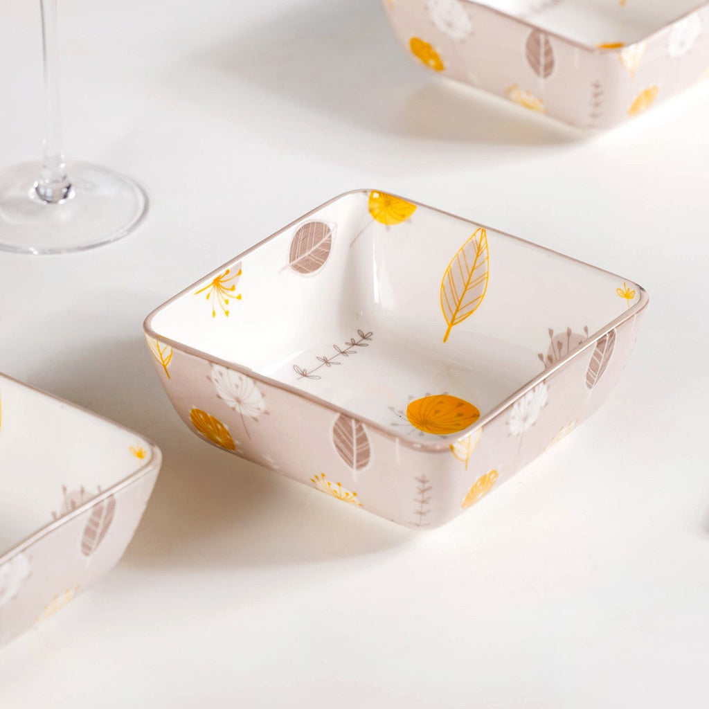 Dandelion Square Snack Bowl Set Of 4 600ml