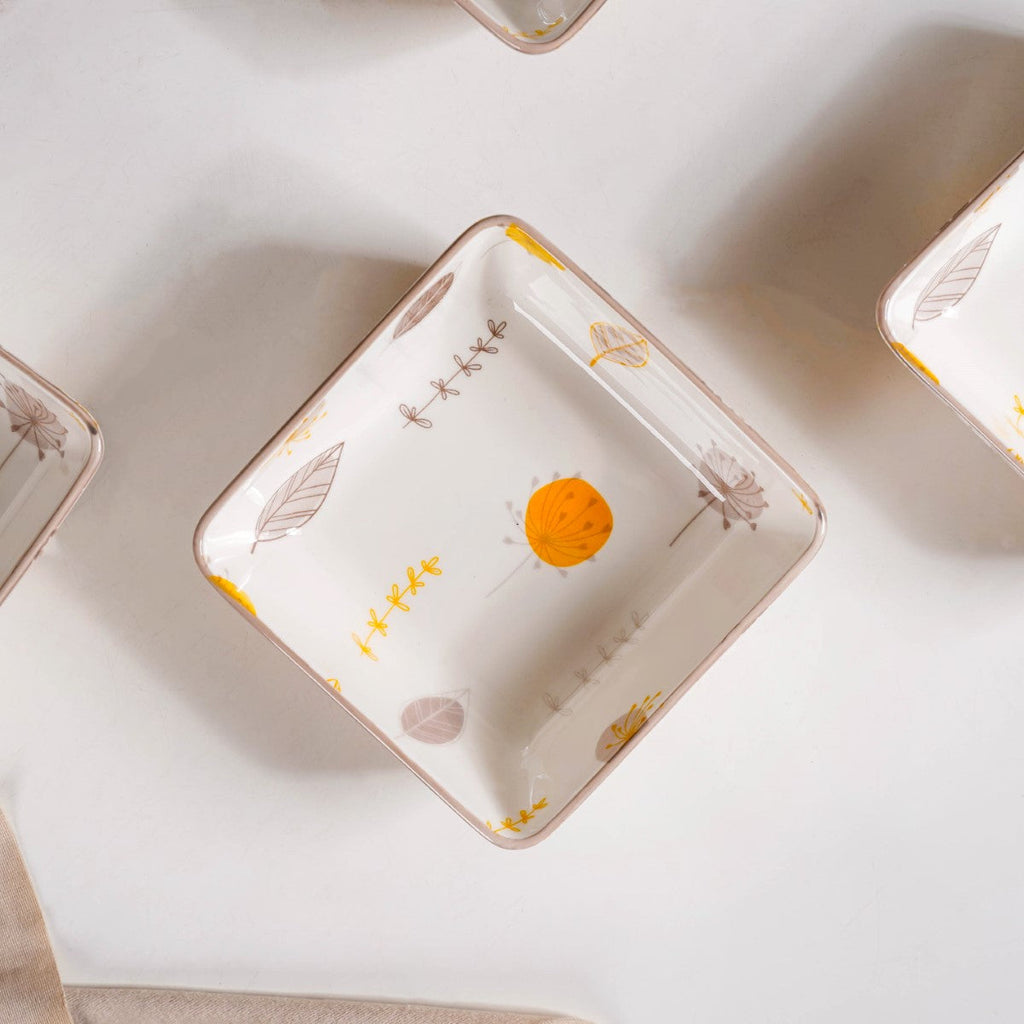 Dandelion Square Snack Bowl Set Of 4 600ml