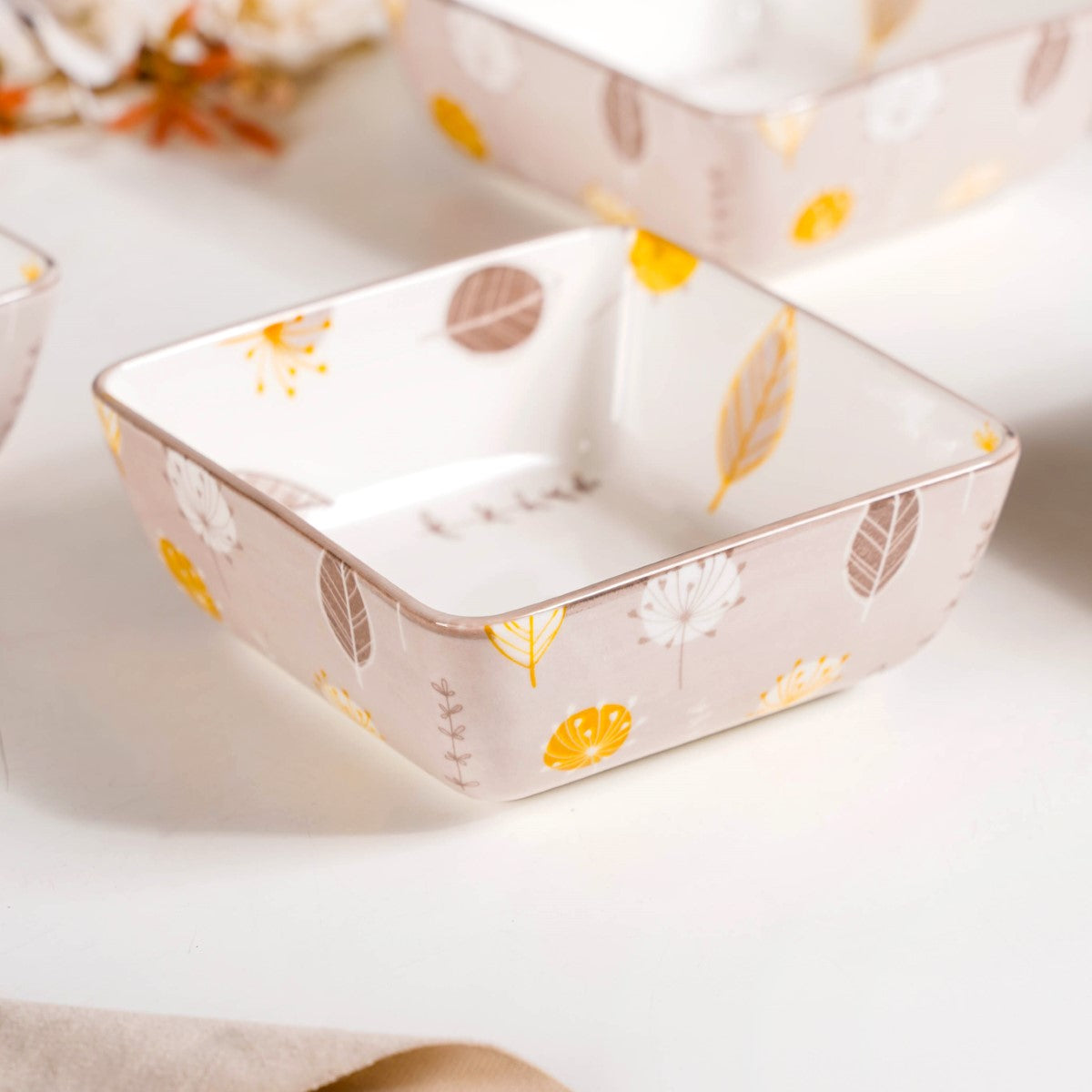 Dandelion Square Snack Bowl Set Of 4 600ml