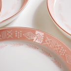 Azo Pink Ceramic Snack Plate Set Of 4 8 Inch