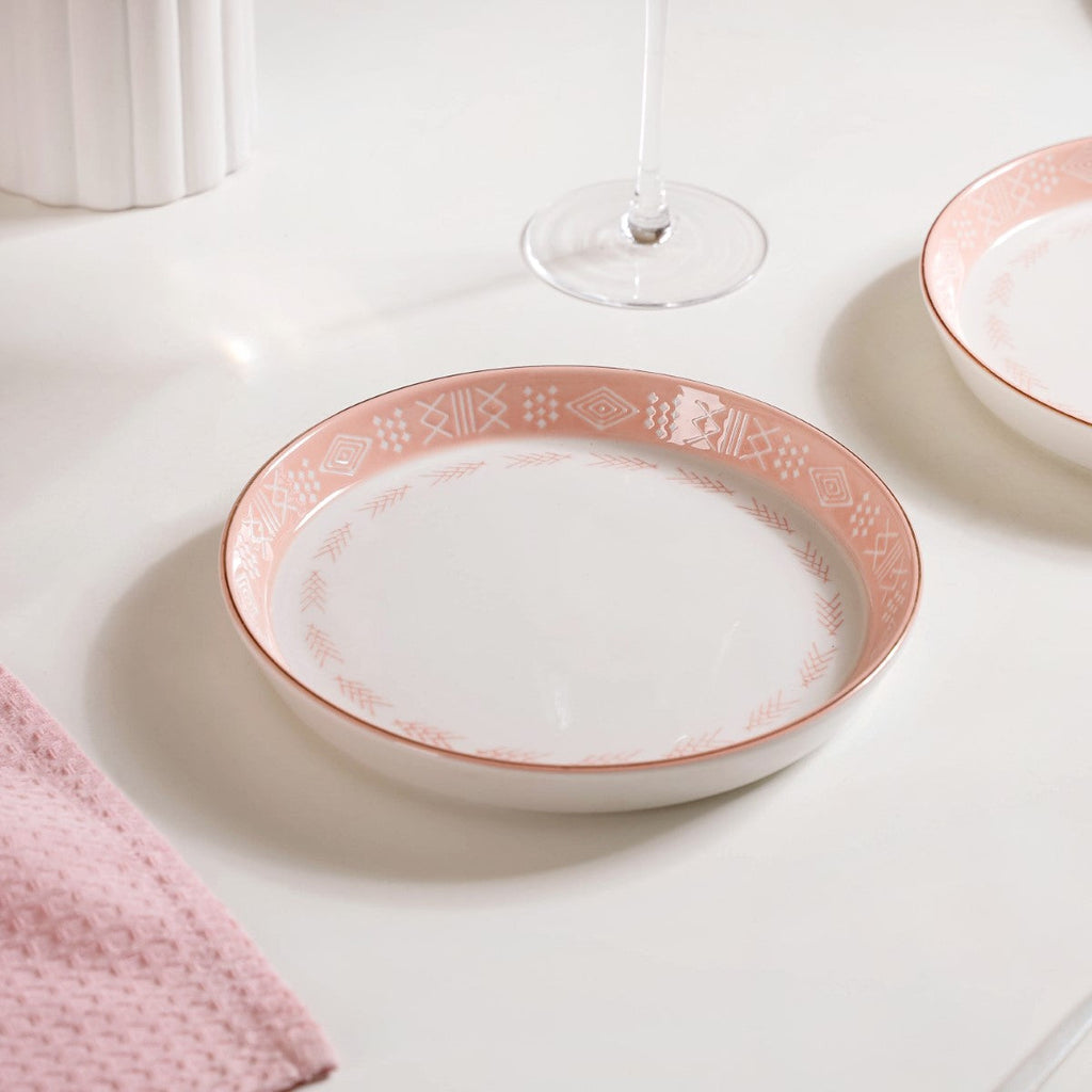 Azo Pink Ceramic Snack Plate Set Of 4 8 Inch