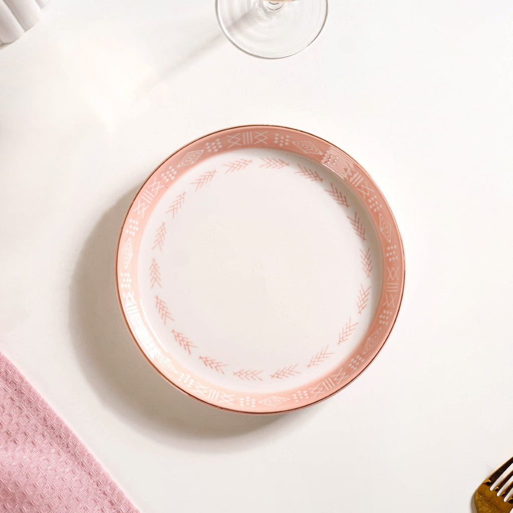Azo Pink Ceramic Snack Plate Set Of 4 8 Inch
