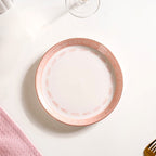 Azo Pink Ceramic Snack Plate Set Of 4 8 Inch