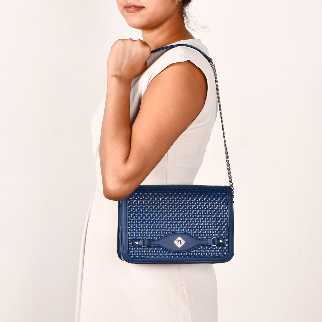 Blue Soi Tresse Menue Sling Bag
