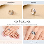 Celestial Bow Solitaire Statement Ring