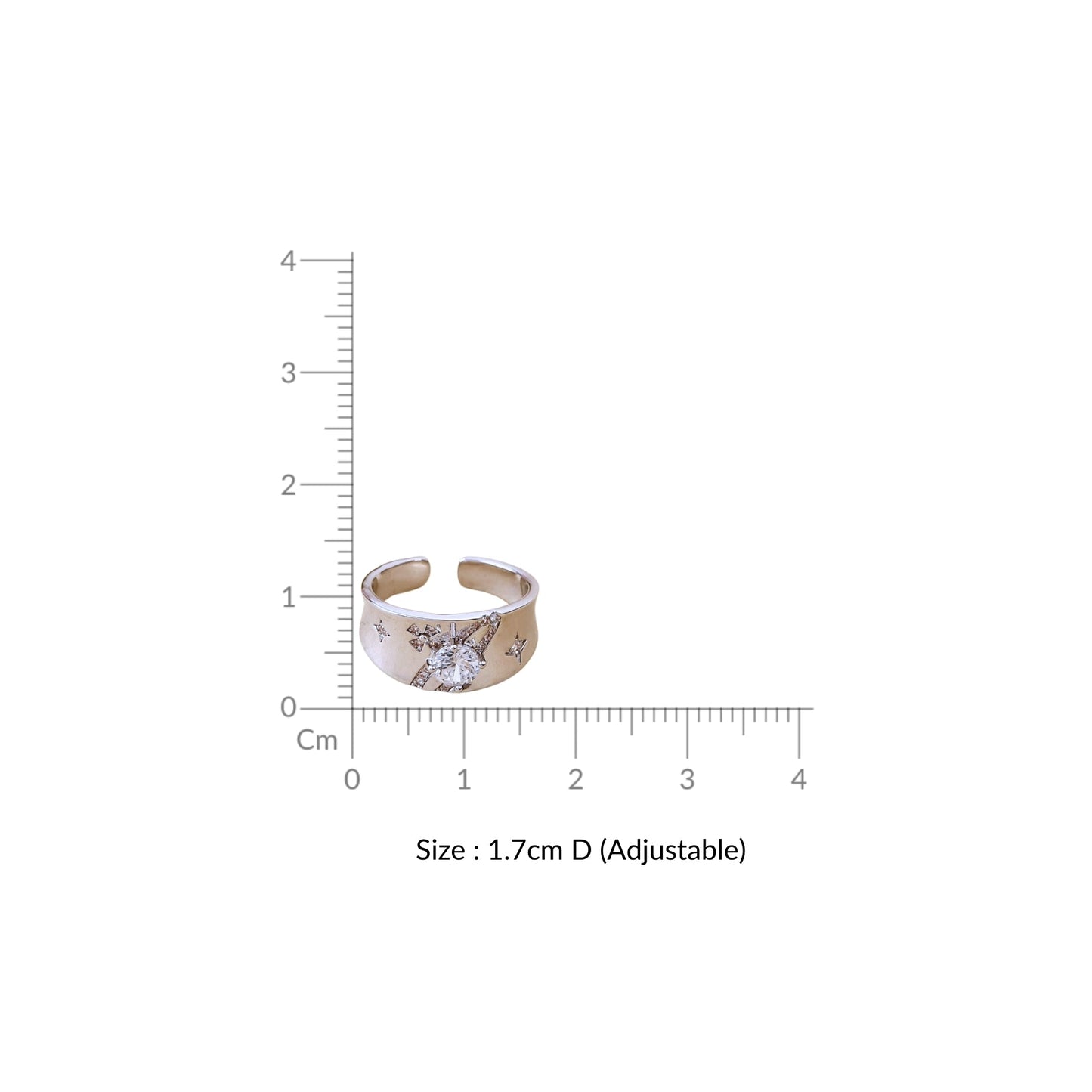 Celestial Bow Solitaire Statement Ring