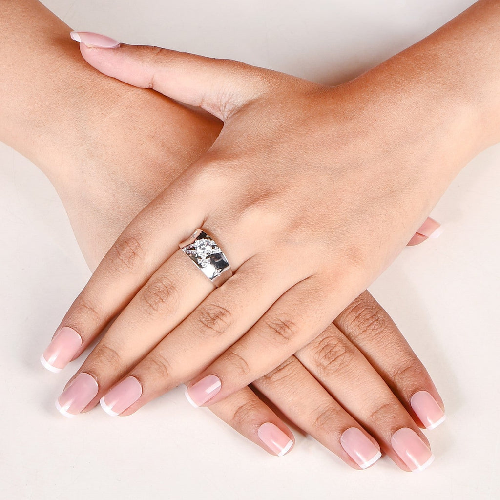 Celestial Bow Solitaire Statement Ring