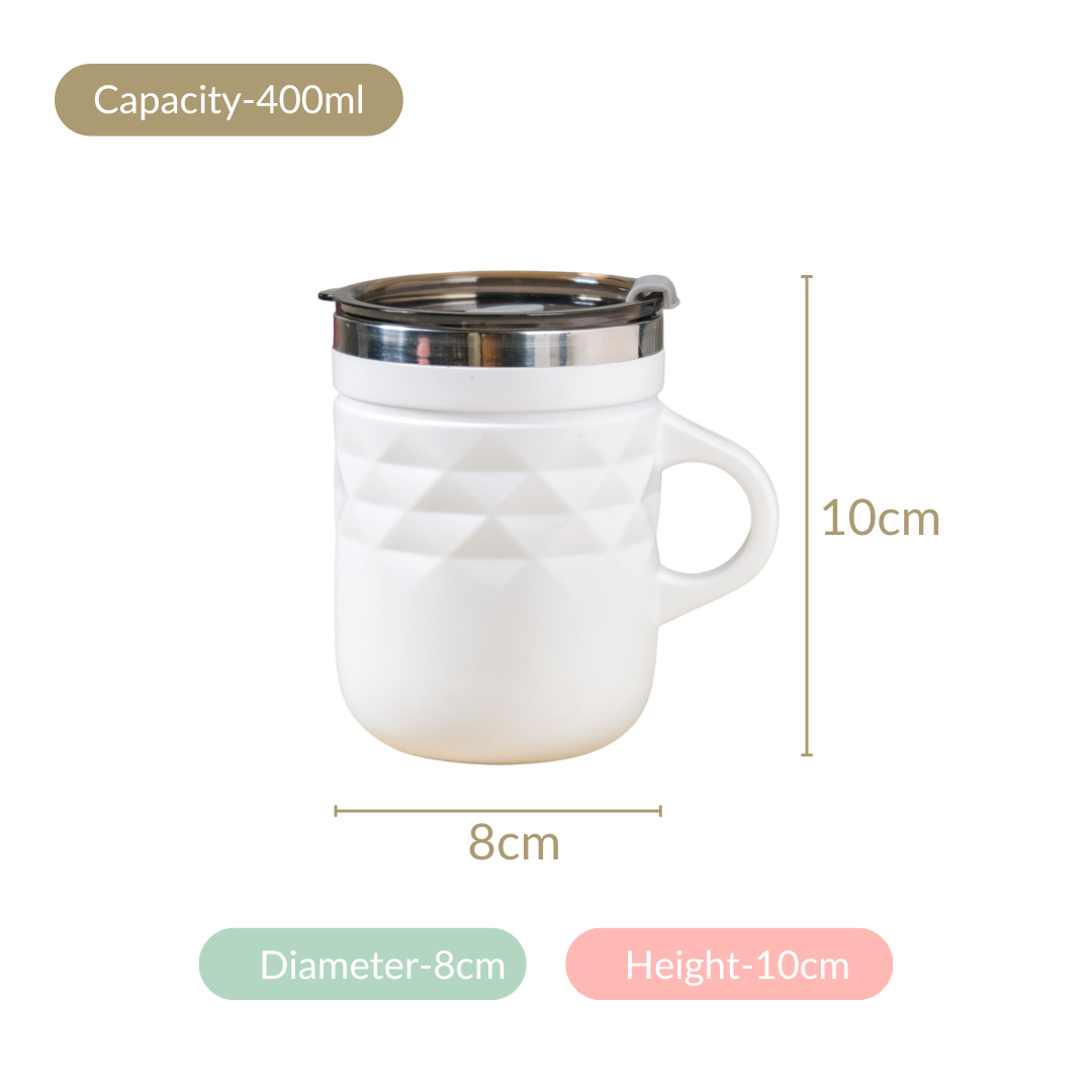 Coffee Mug Set Of 2 White 400ml