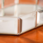 Crystal Mirror Base Vanity Tray Silver Small
