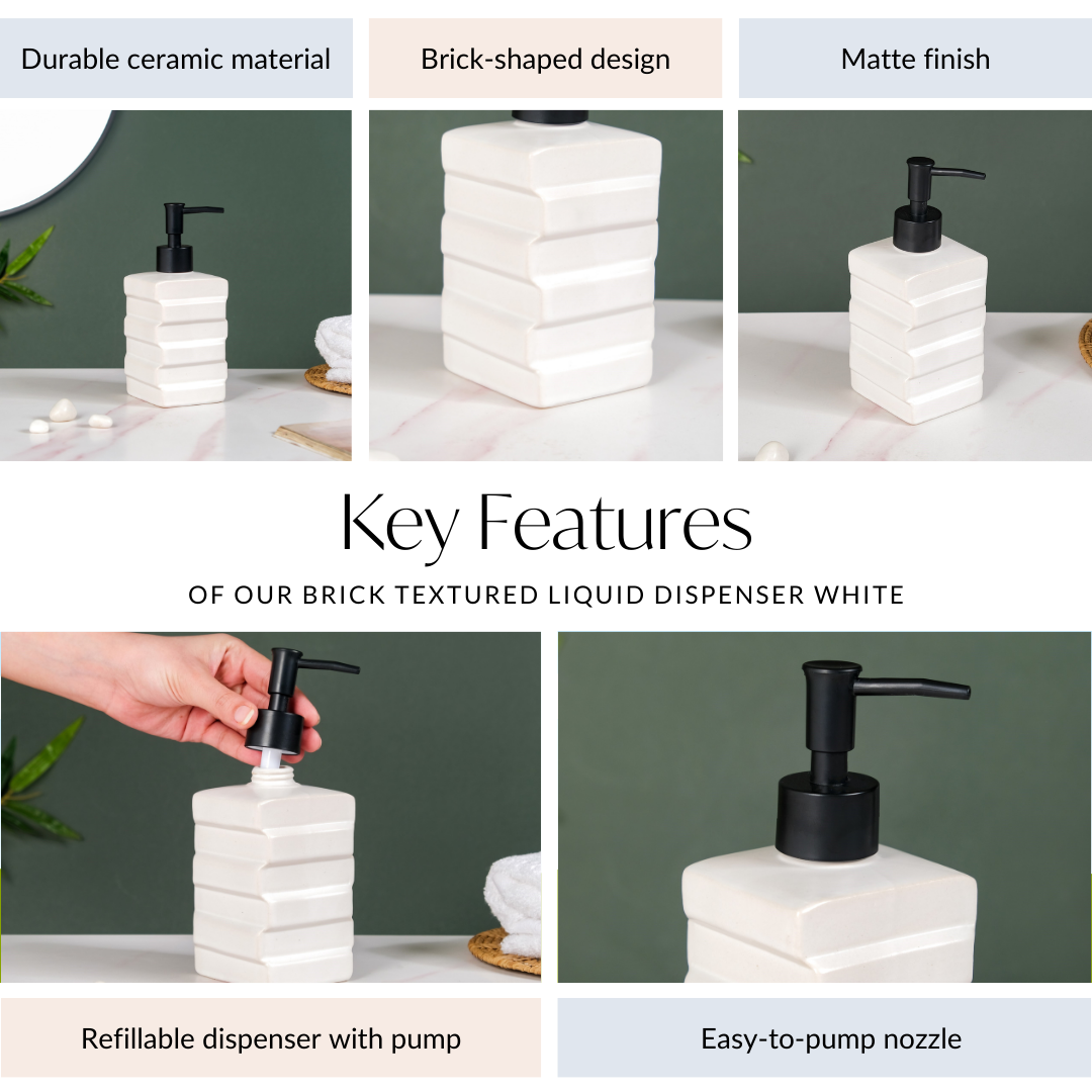 Brick Textured Liquid Dispenser White 450ml