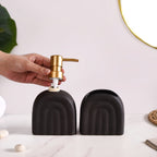 Chic Arches Ceramic Bath Set Of 2 Matte Black