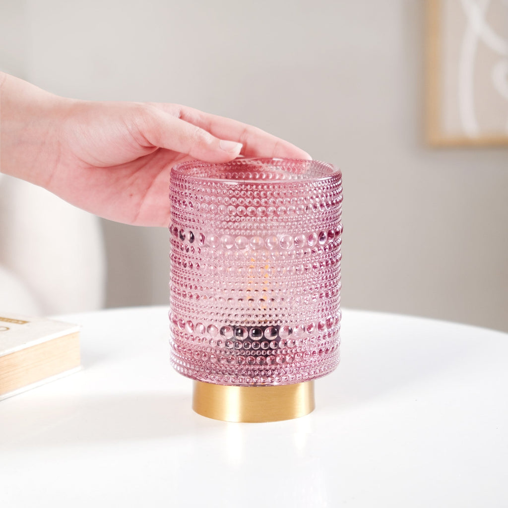 Portable Purple Bubble Glass Bedside Lamp