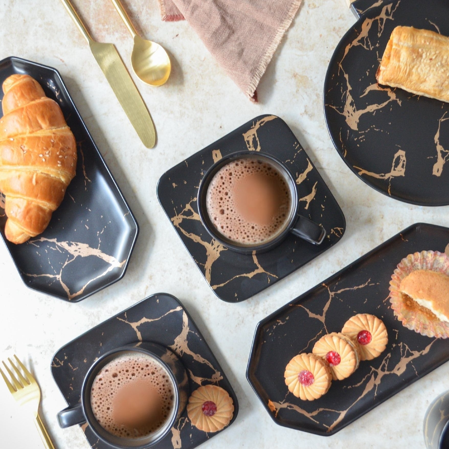 Marble Tea Cup and Saucer