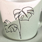 Serene Tropics Ceramic Tea Cup Saucer Set Of 4 Sage 225ml