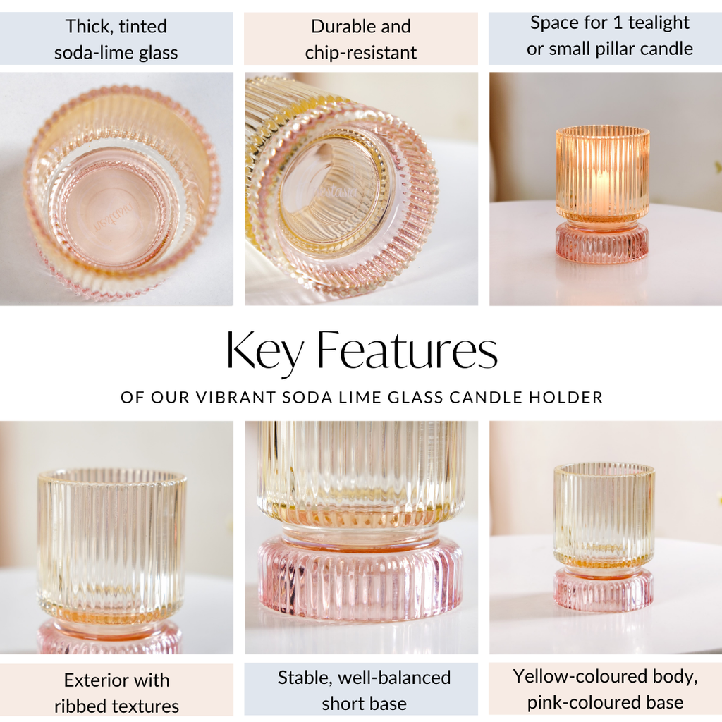 Pastel Glass Votive Candle Holder