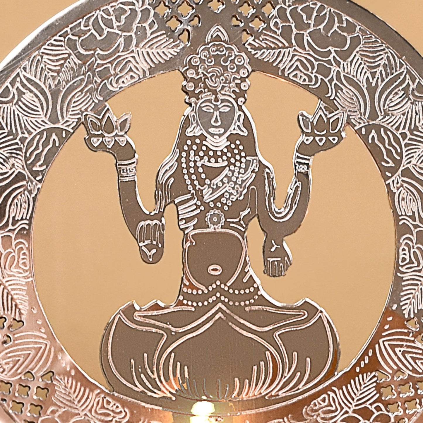 Laxmi Ganesh Metal Tealight Candle Holder Set Of 2