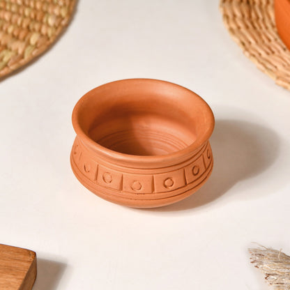 Engraved Terracotta Matki Bowls Set Of 6 100ml